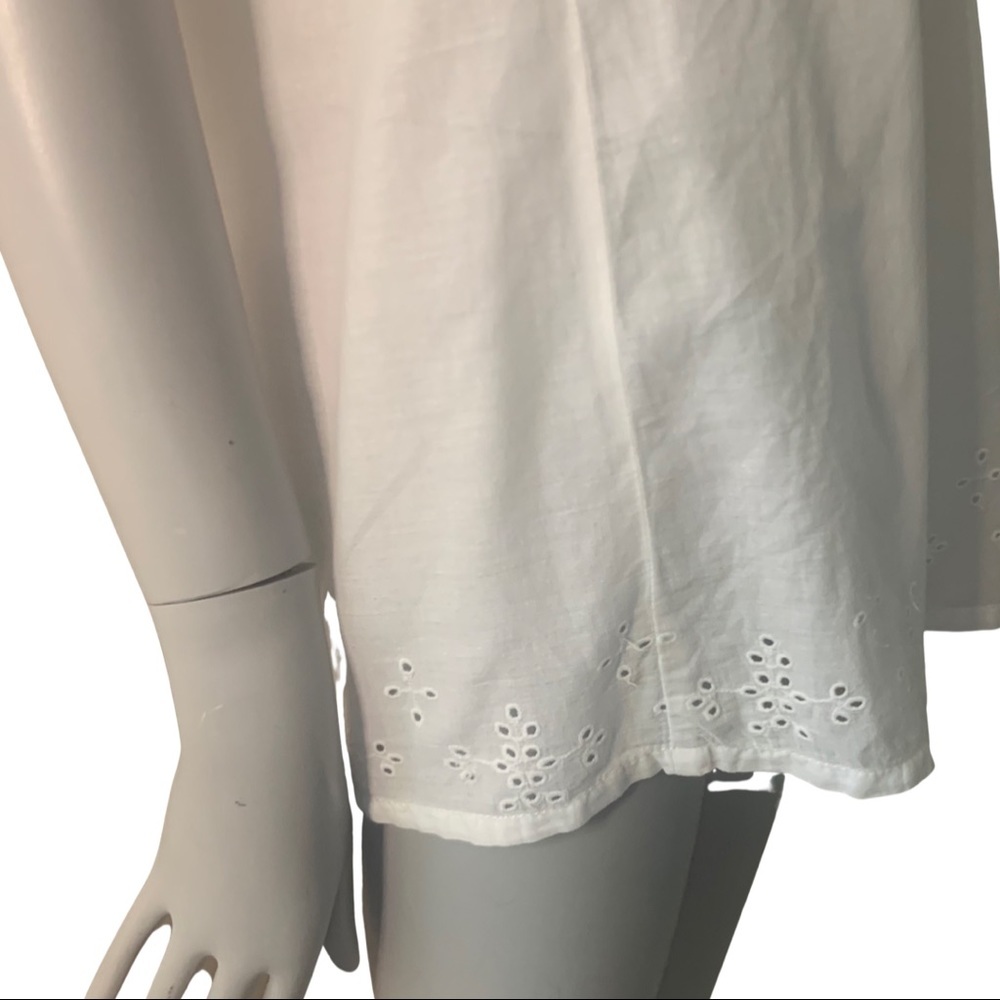 H&M Divided Eyelet Broderie Flutter Sleeve Top 100% Cotton Lightweight Size 8 - Picture 14 of 15